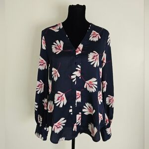 Express Navy Floral Blouse